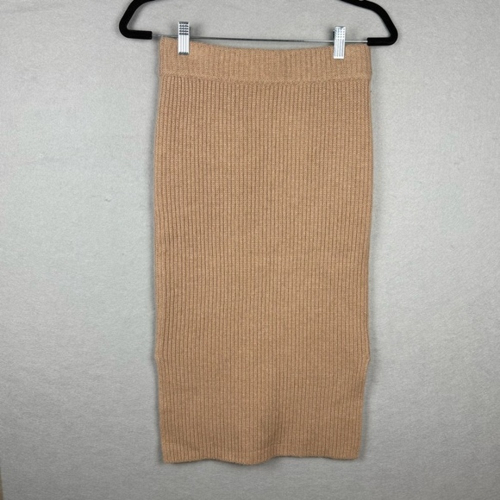 J. Crew Tan Ribbed Knit Sweater Skirt Midi‎ XS/S with pockets